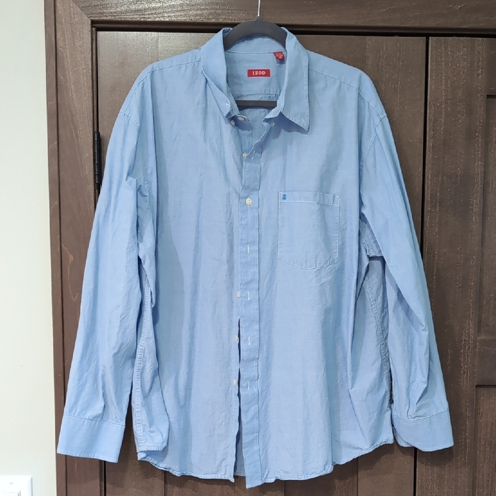 Izod Sky Blue Casual Button Down Shirt